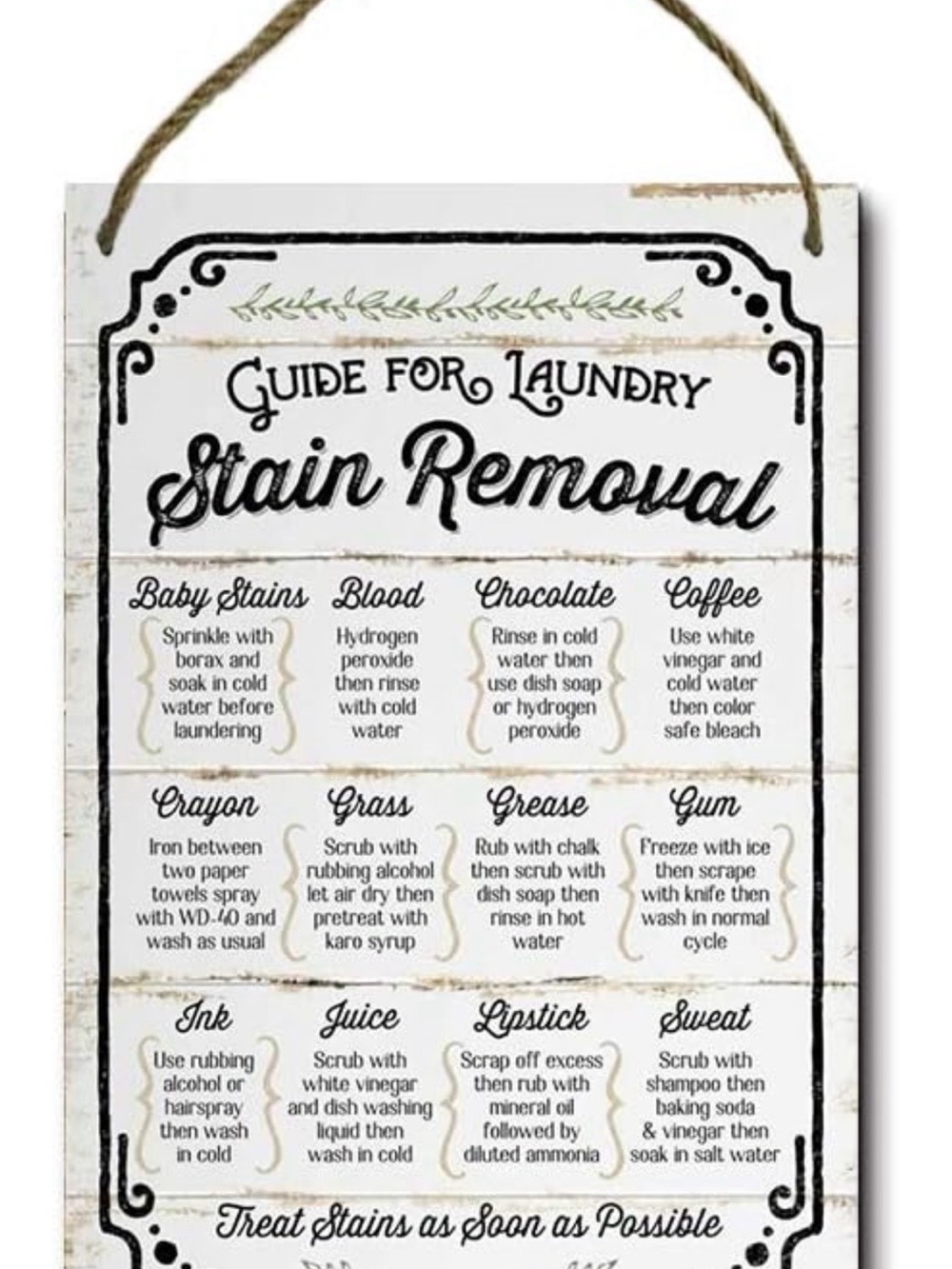 Vintage Style Laundry Stain Removal Guide Metal Tin Sign 8x12 - Picture 9 of 9